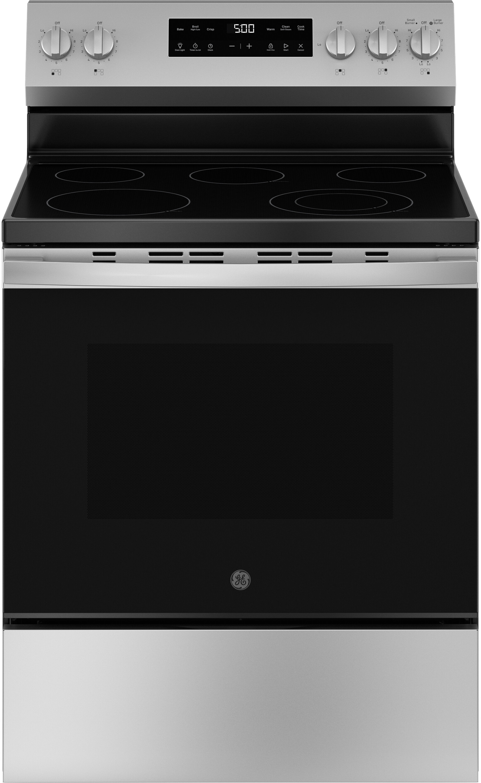 GE - 5.3 Cu. Ft. Freestanding Electric Range with Self-Clean and Steam Cleaning Option and Crisp Mode