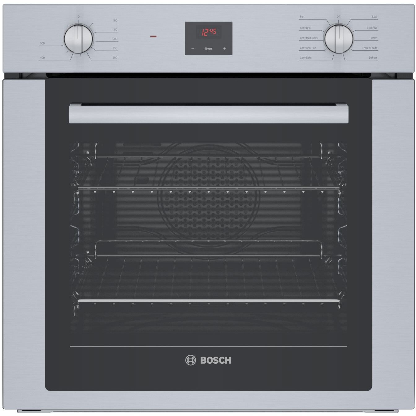 Bosch HBE5453UC 500 Series Single Wall Oven 24'' Stainless Steel - Genuine European Convection, Compact Design