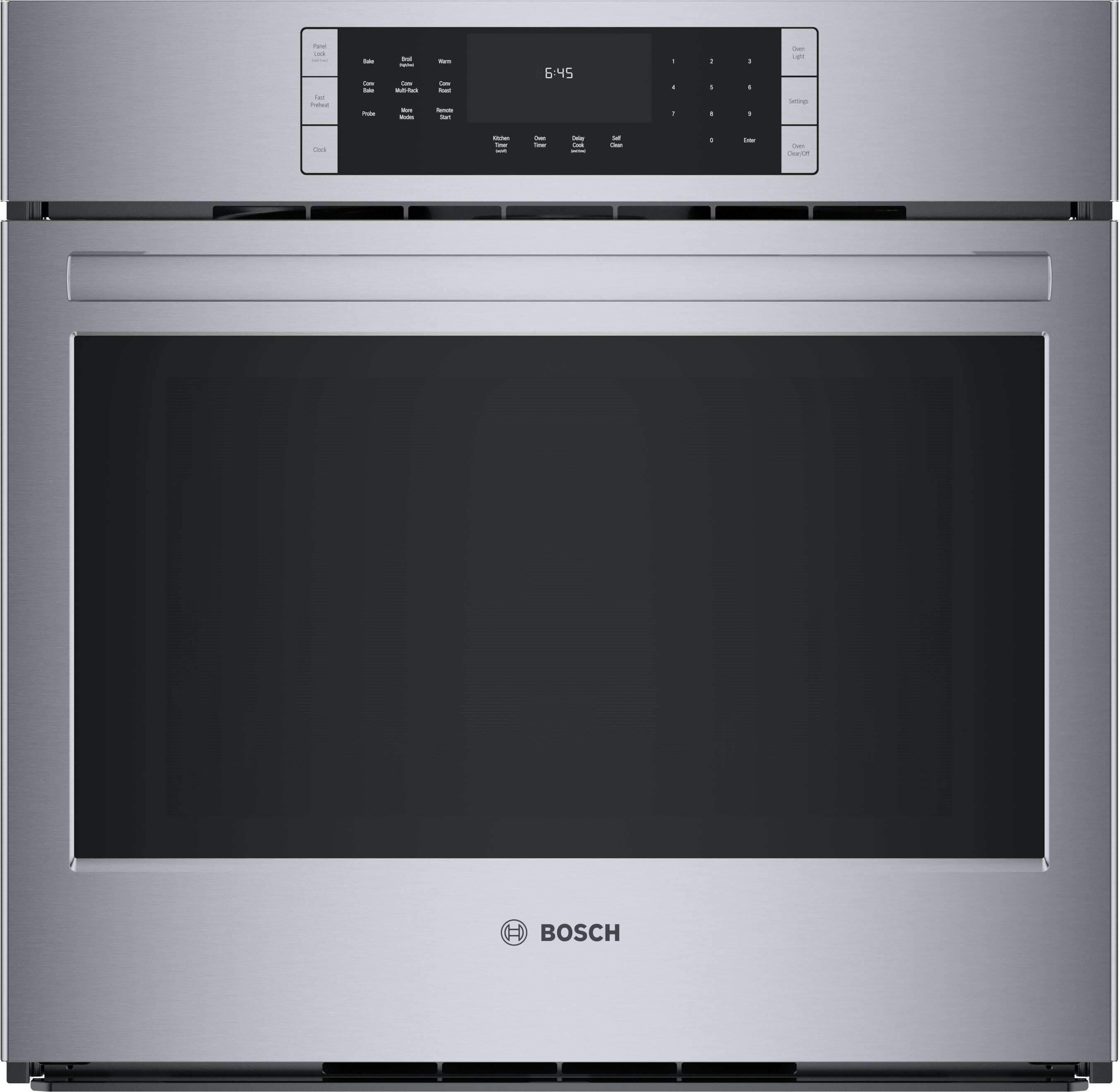 Bosch HBL8454UC 30 inch 800 Series Smart Single Wall Oven with 4.6 cu. ft. Capacity, Air Fry, Home Connection, Temperature Probe and Convection, in Stainless Steel