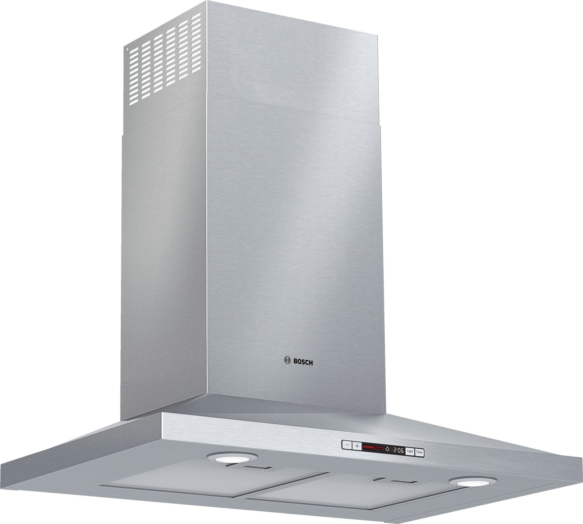 Bosch HCP30E52UC 30 inch Chimney Wall Mount Range Hood with 300 CFM, Dishwasher Safe Aluminum Mesh Filters, LED Lighting, Energy Star, in Stainless Steel