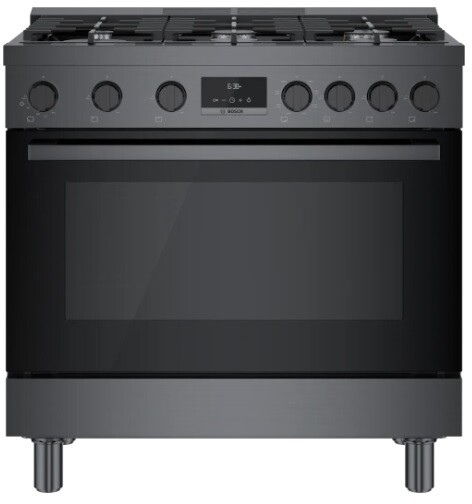 Bosch - 800 Series 3.7 cu. ft. Freestanding Dual Fuel Convection Range with 6 Dual Flame Ring Burners