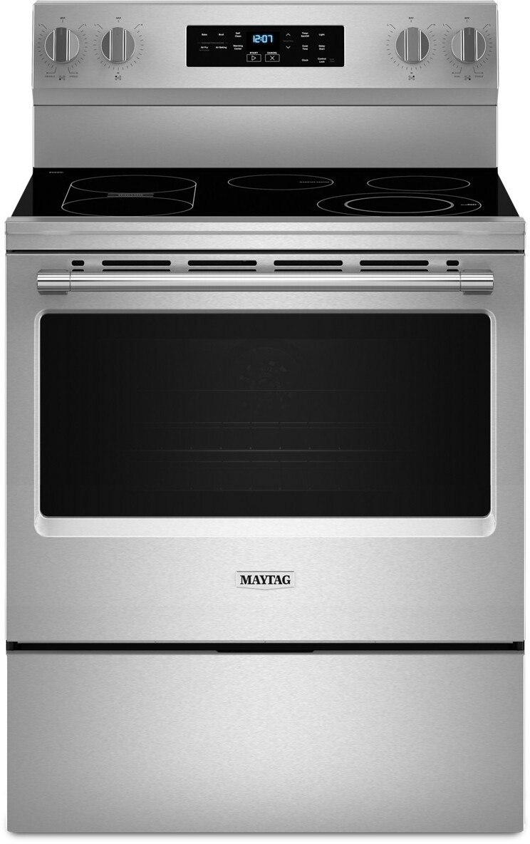 Maytag MFES6030RZ 30 inch Electric Range with 5.3 cu. ft. Capacity, 5 Radiant Elements, 3000 Watts Cooking Power, High Temp Self Clean (Stainless Steel)