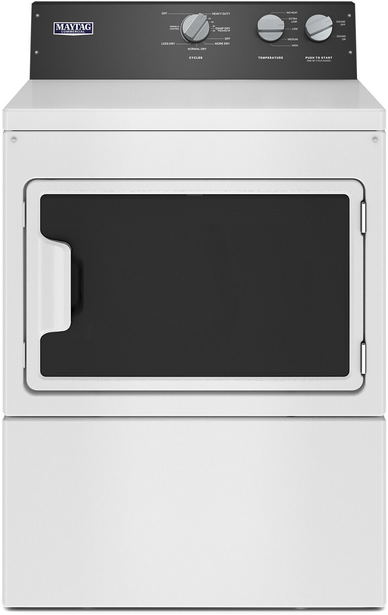 Maytag MEDP586KW 27 inch Commercial-Grade Residential Electric Dryer with 7.4 cu. ft. Capacity, IntelliDry Sensor and Drum Light in White