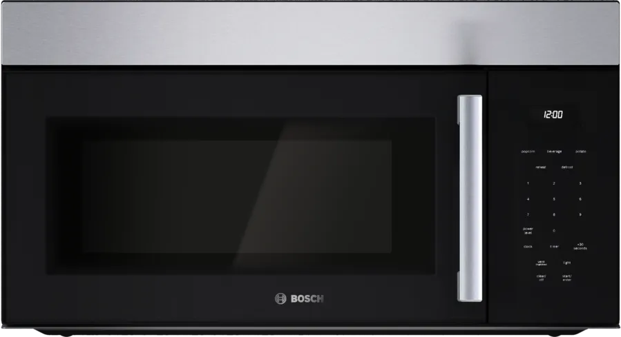 Bosch HMV1055U 30 inch 100 Series Over the Range Microwave with 1.7 cu. ft. Capacity, 300 CFM, 1000 Watts Cooking Power in Stainless Steel