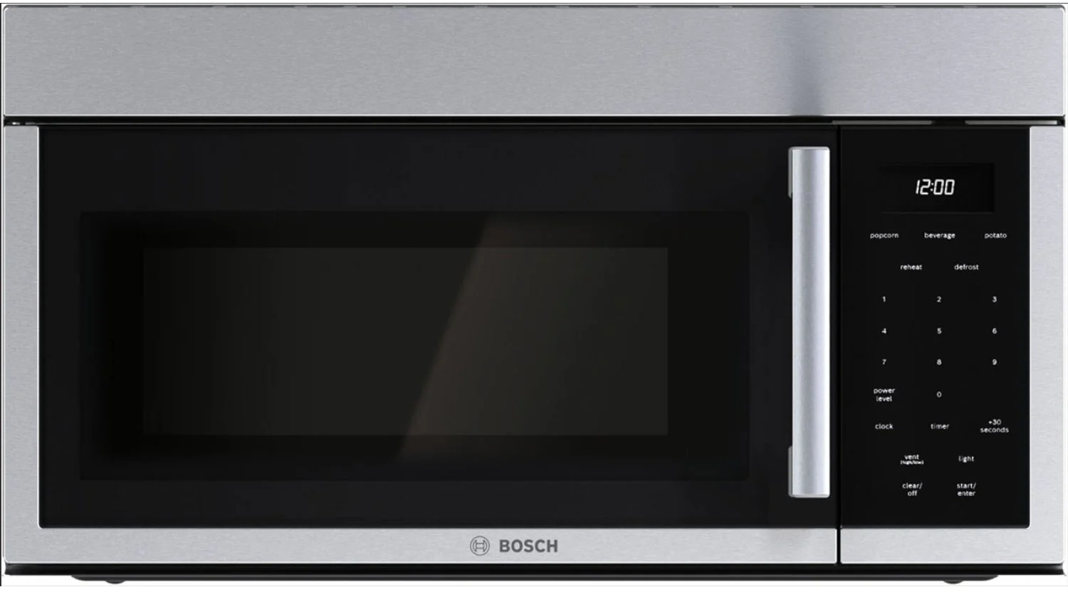 Bosch HMV3055U 30 inch 300 Series Over the Range Microwave with 1.7 cu. ft. Capacity, 1000W Power, 300 CFM, LED Lighting, in Stainless Steel