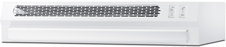 Summit HRTX20W 20 inch Under Cabinet Ductless Retractable Range Hood with LED Lighting, Two Fan Speeds and Rocker Controls (White)