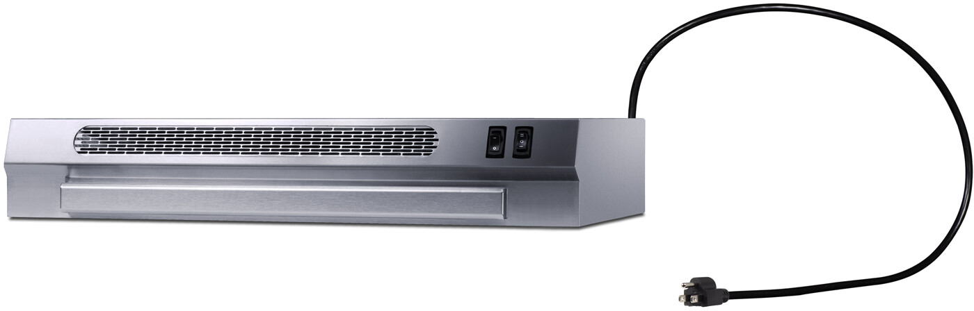 Summit HRTX24SSPTC 24 inch Under Cabinet Ductless Retractable Range Hood with LED Lighting, Two Fan Speeds, Rocker Controls and Cord and Plug Included (Stainless Steel)