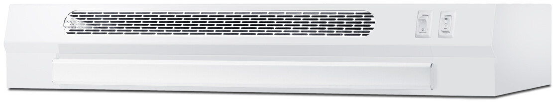 Summit HRTX24W 24 inch Under Cabinet Ductless Retractable Range Hood with LED Lighting, Two Fan Speeds and Rocker Controls (White)