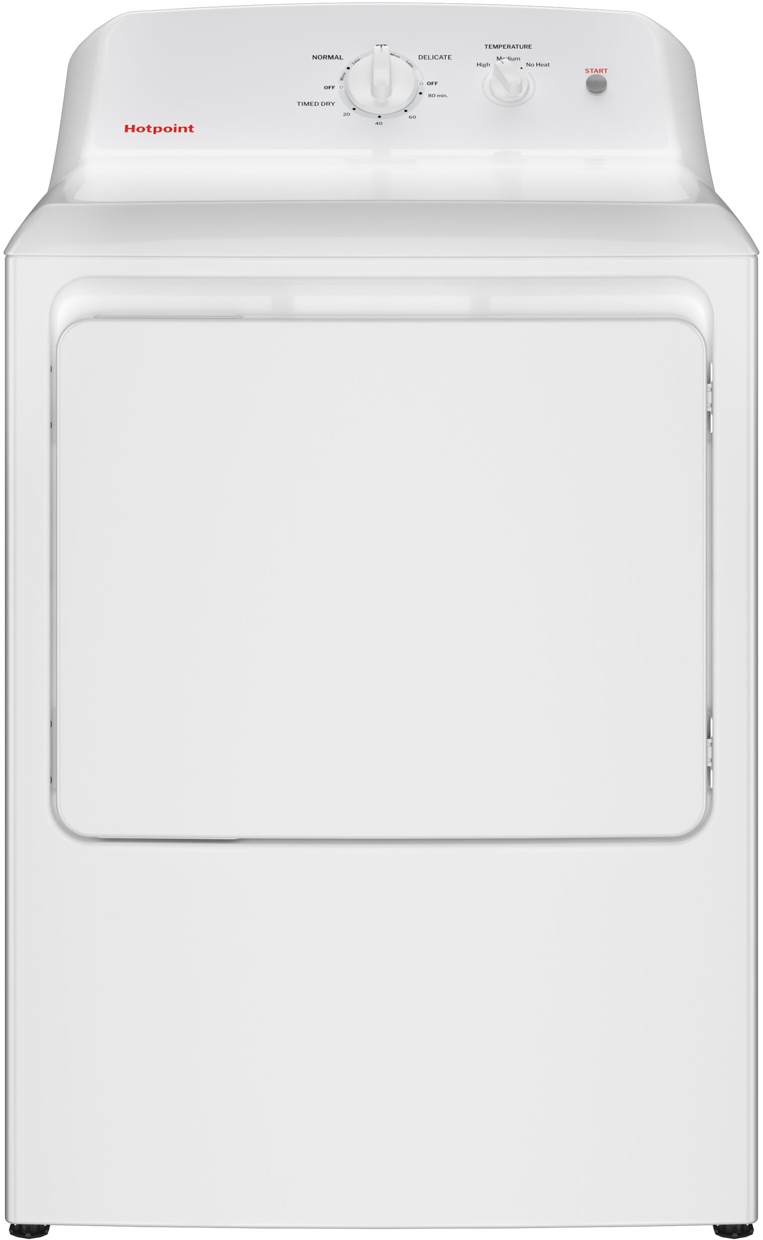 Hotpoint HTX26EASWWW 27 inch Electric Dryer with 6.2 cu. ft. Capacity, Auto Dry, Up to 120 Feet Venting, and Aluminized Drum in White