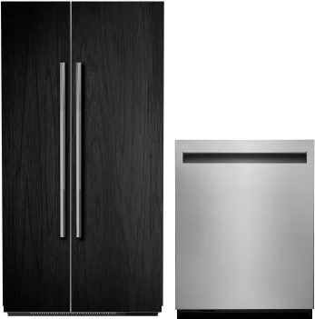 2 Piece Kitchen Appliances Package with Side-by-Side Refrigerator and Dishwasher in Panel Ready - JennAir JAREDW102