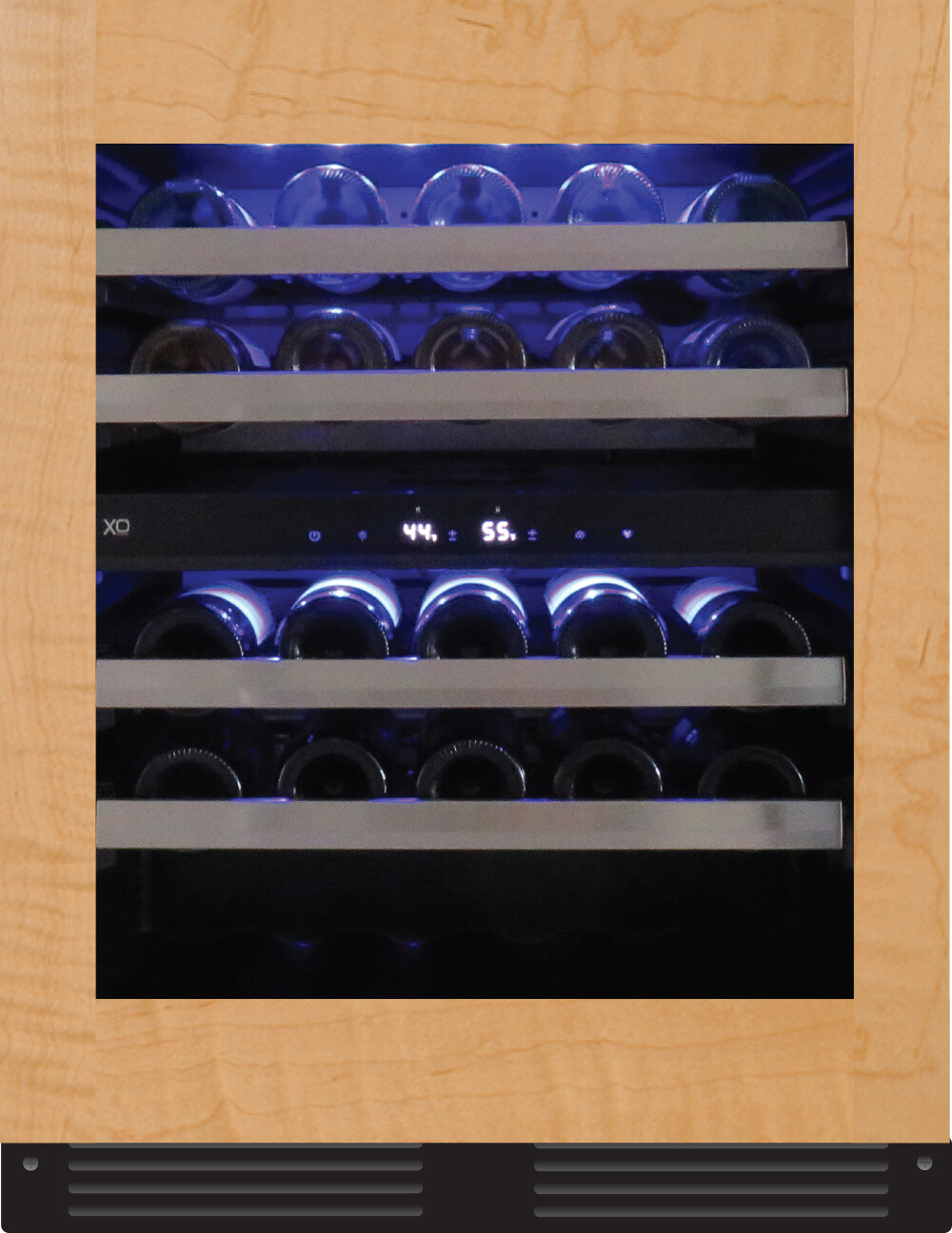 XO XOU24WDZGOA 24 inch Dual Zone Wine Cooler with 33 Bottle Capacity, Articulating Hinge, ADA Compliant, Tri-Color LED Lighting, XActive Circulation, Low E-Glass Door, in Panel Ready