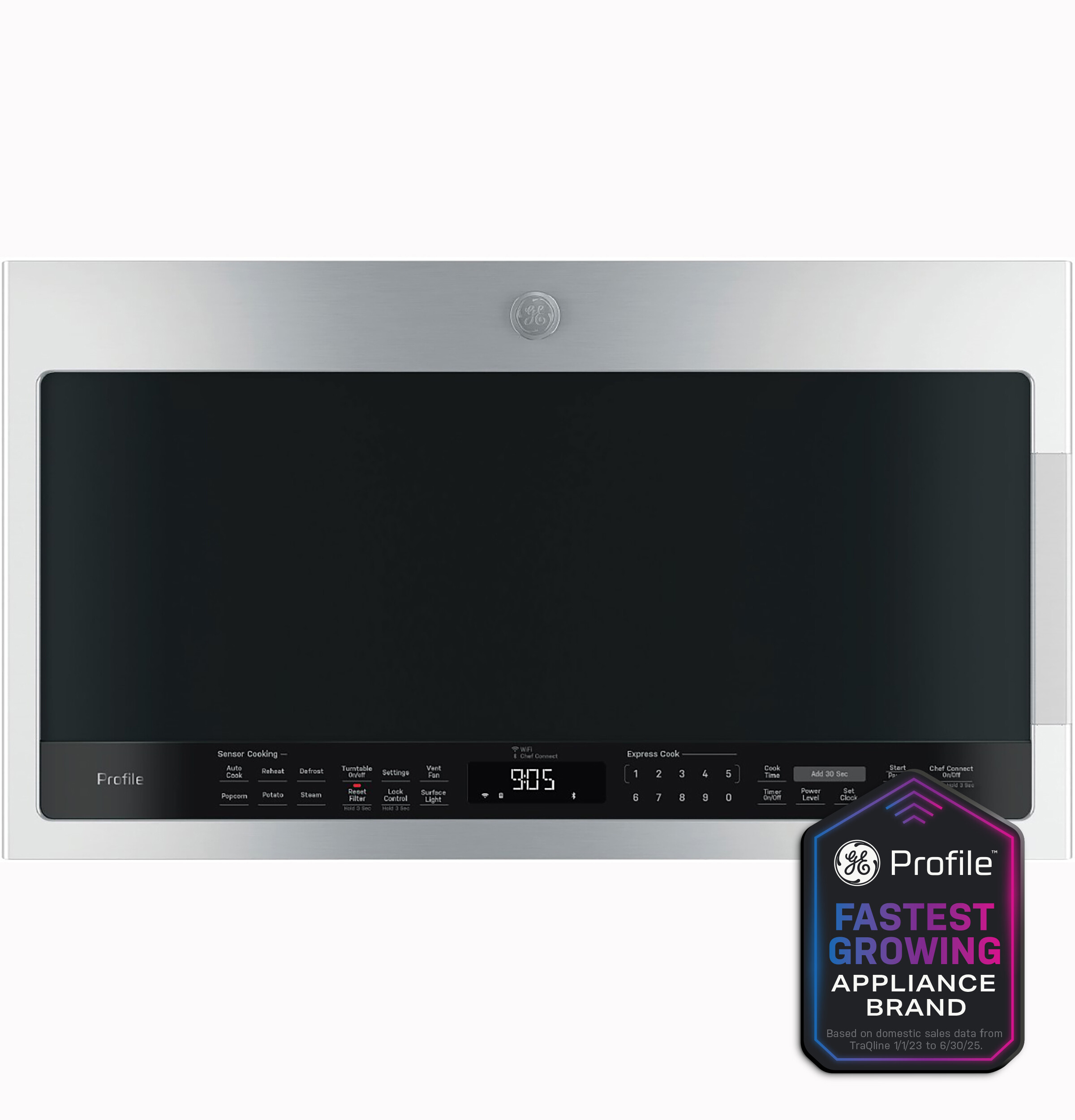GE Profile PVM9005RYSS 30 inch Over the Range Microwave with 2.1 cu. ft. Capacity, Sensor Cook, 1000 Watts Cooking Power and 400 CFM in Stainless Steel