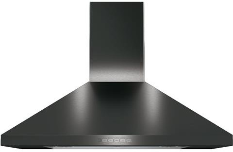 GE JVW5301BJTS 30 inch Wall-Mount Pyramid Chimney Hood with 350 CFM, Electronic Backlit Controls and Auto-Off in Stainless Steel (Black Stainless Steel)