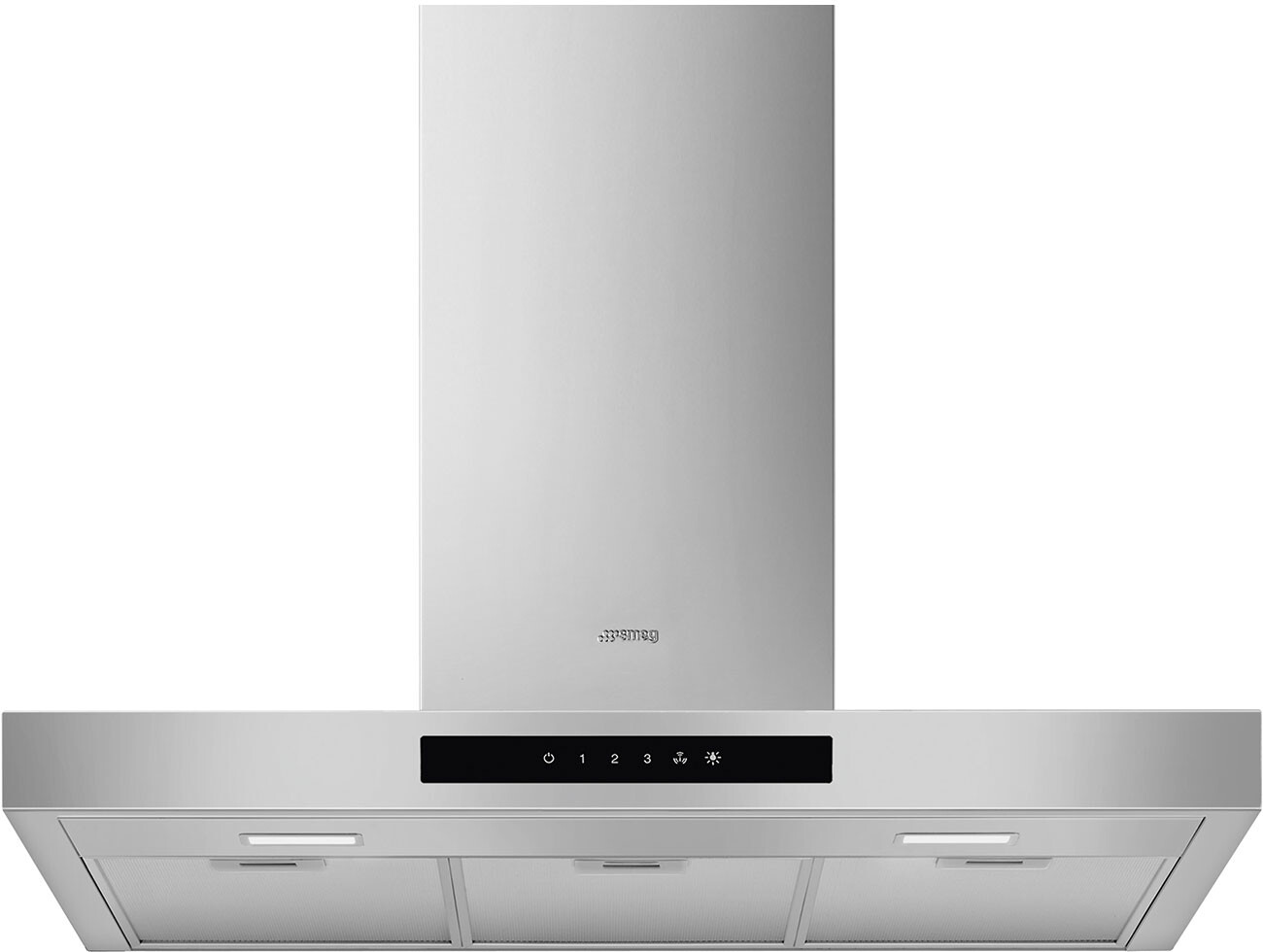 Smeg KBTU30X 30-inch Universal Wall Mount Chimney Flat T-Shaped Hood with 550 CFM, Aluminum Mesh Filters, LED Lighting, and Delay Switch Off (Stainless Steel)