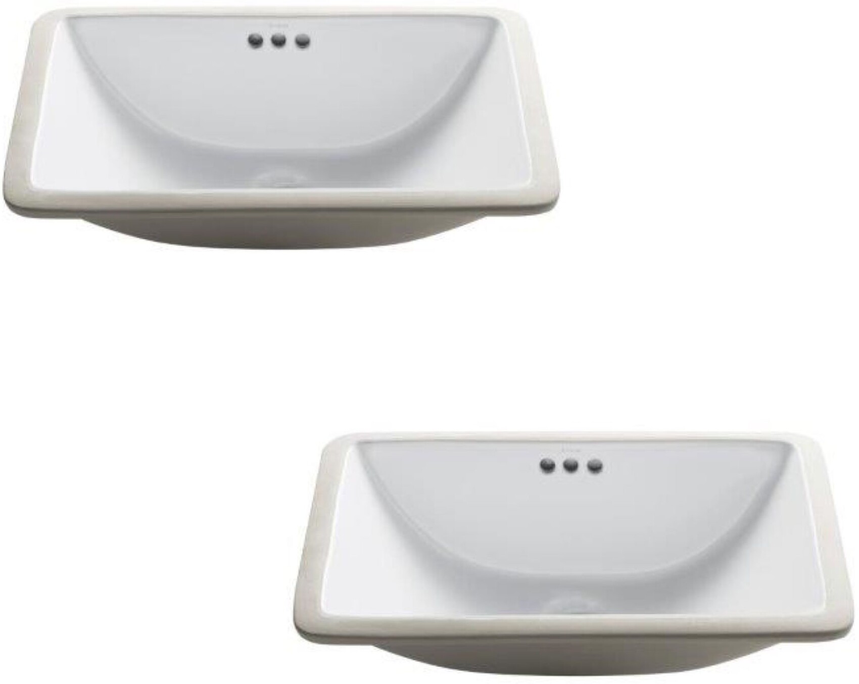 Kraus KCU-241-2PK 21 in. Elavo Rectangular Undermount Porcelain Ceramic Bathroom Sink with Overflow, White - Pack of 2