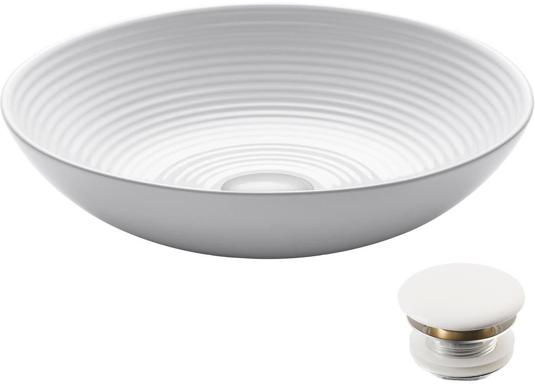 Kraus Viva Countertop Ceramic Round Sink KCV203GWH20
