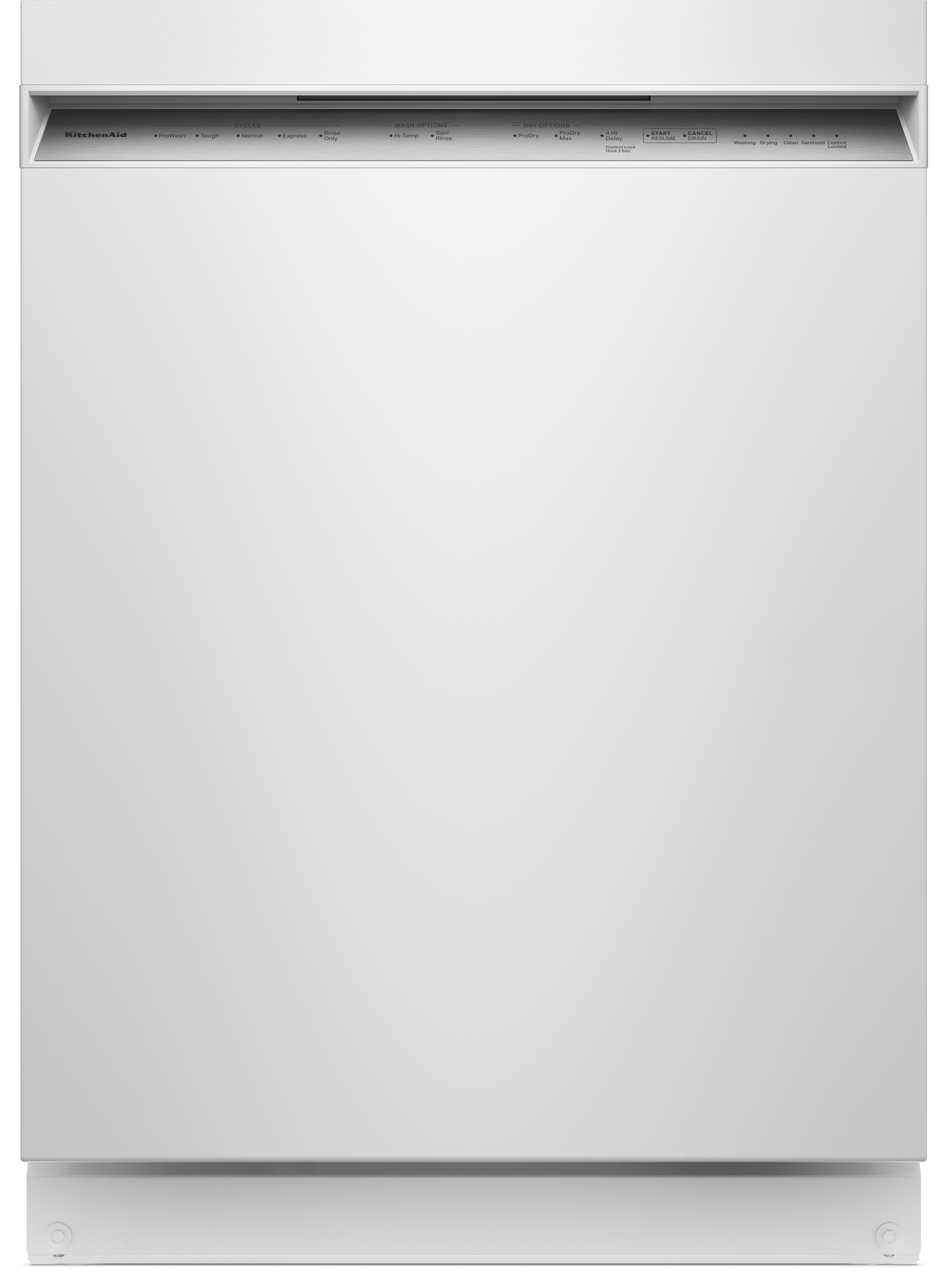 KitchenAid KDFS224SWH 24 Inch Full Console Dishwasher with 30+ Total Wash Jets, ProDry System, 47 dBA Noise Levels, ProWash Cycle, Pocket Handle (White)