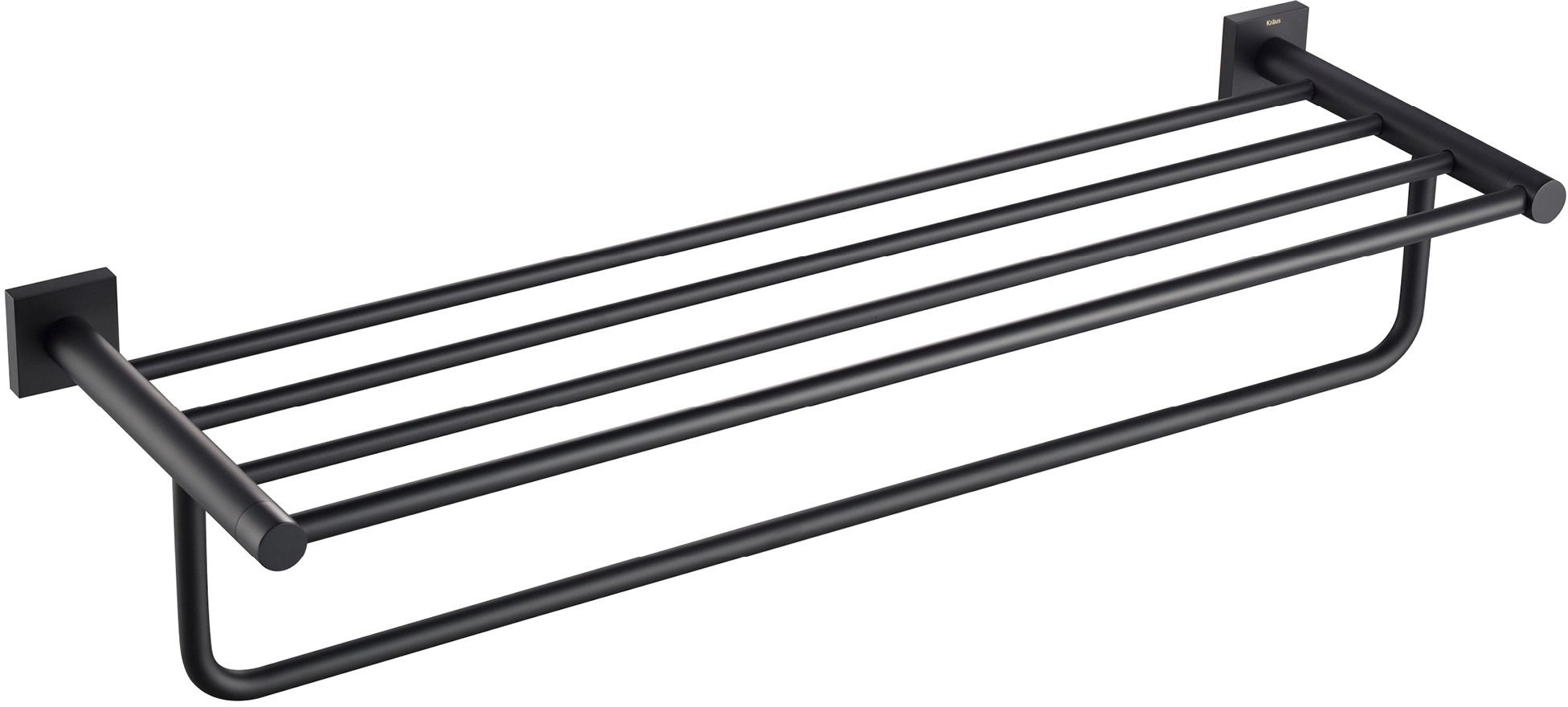 Kraus KEA-17742MB Ventus Bathroom Shelf with Towel Bar, Matte Black