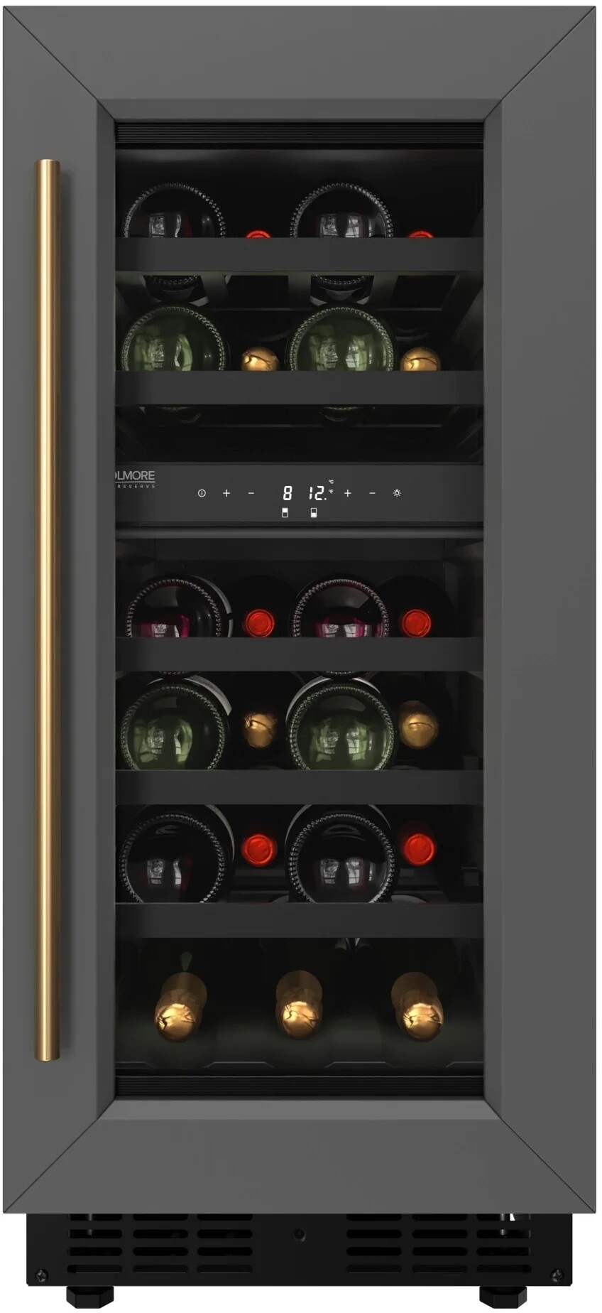 KoolMore Reserve 15 in. Under-Counter Panel Ready Dual Zone 23 Bottle Wine Cooler Shelves — FIN-0019381 | Fridge.com