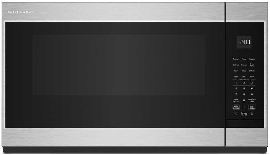 KitchenAid KMMS130RPS 30 inch Over the Range Microwave with 1.9 cu. ft. Capacity, 400 CFM, 1000 Watts Cooking Power, Sensor Cooking, Grease Filter, LED Display, Express Start in Stainless Steel