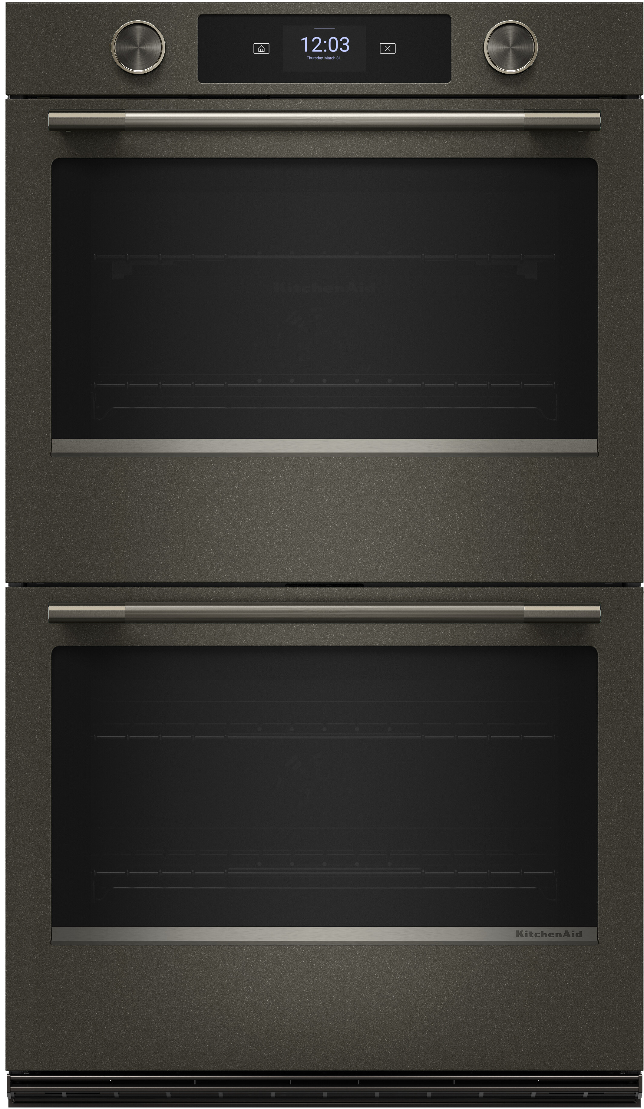 KitchenAid KOED930SBE 30 inch Smart Electric Double Wall Oven with 10 cu. ft. Capacity, Intelligent Cooking Camera, Backlit Knobs and Even-Heat True Convection (Black Ore)