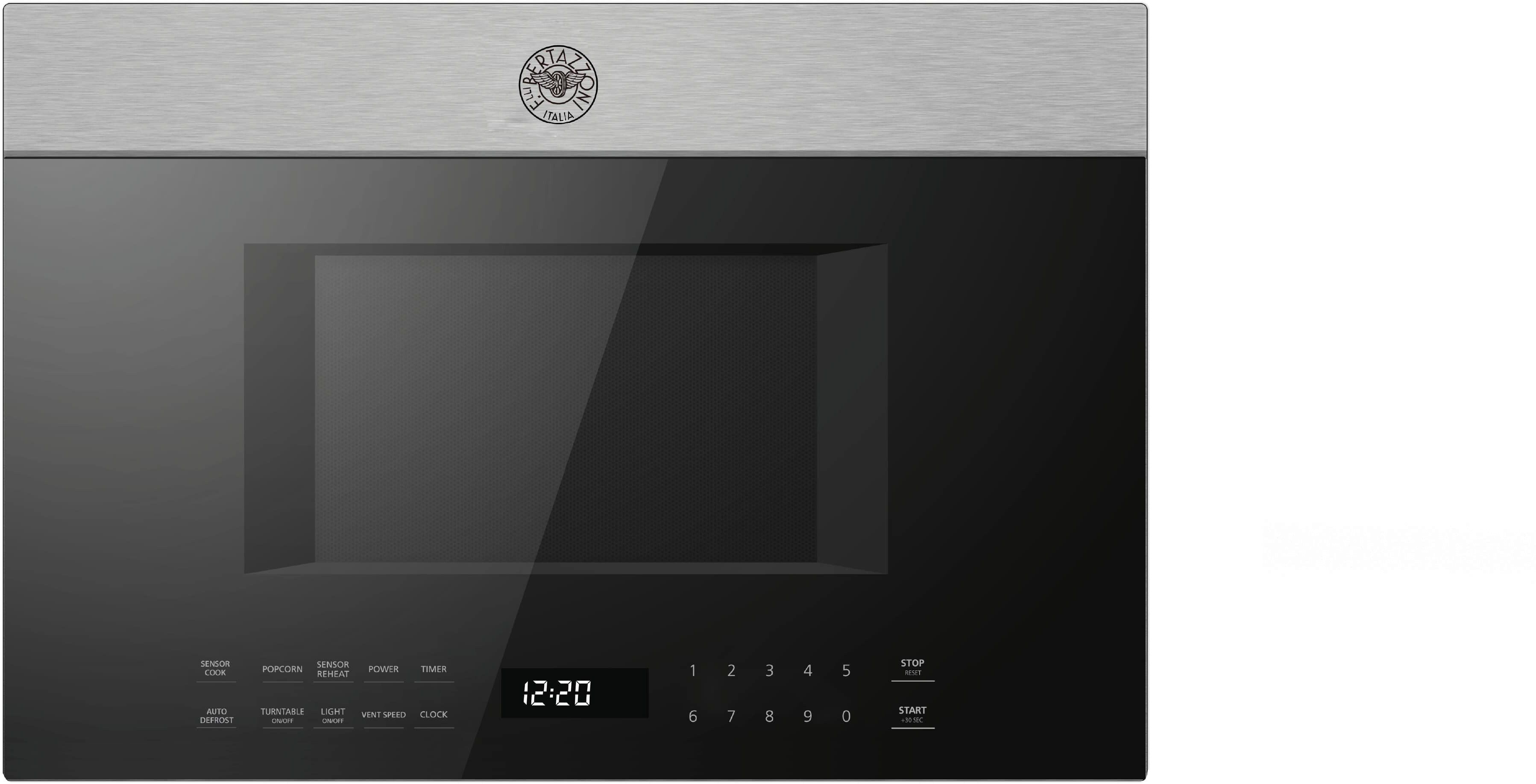 Bertazzoni KOTR24XV 24" Over The Range Microwave Oven Stainless Steel - 1.4 Cubic Foot Capacity, 10 Power Levels, LED Display, Stainless Steel