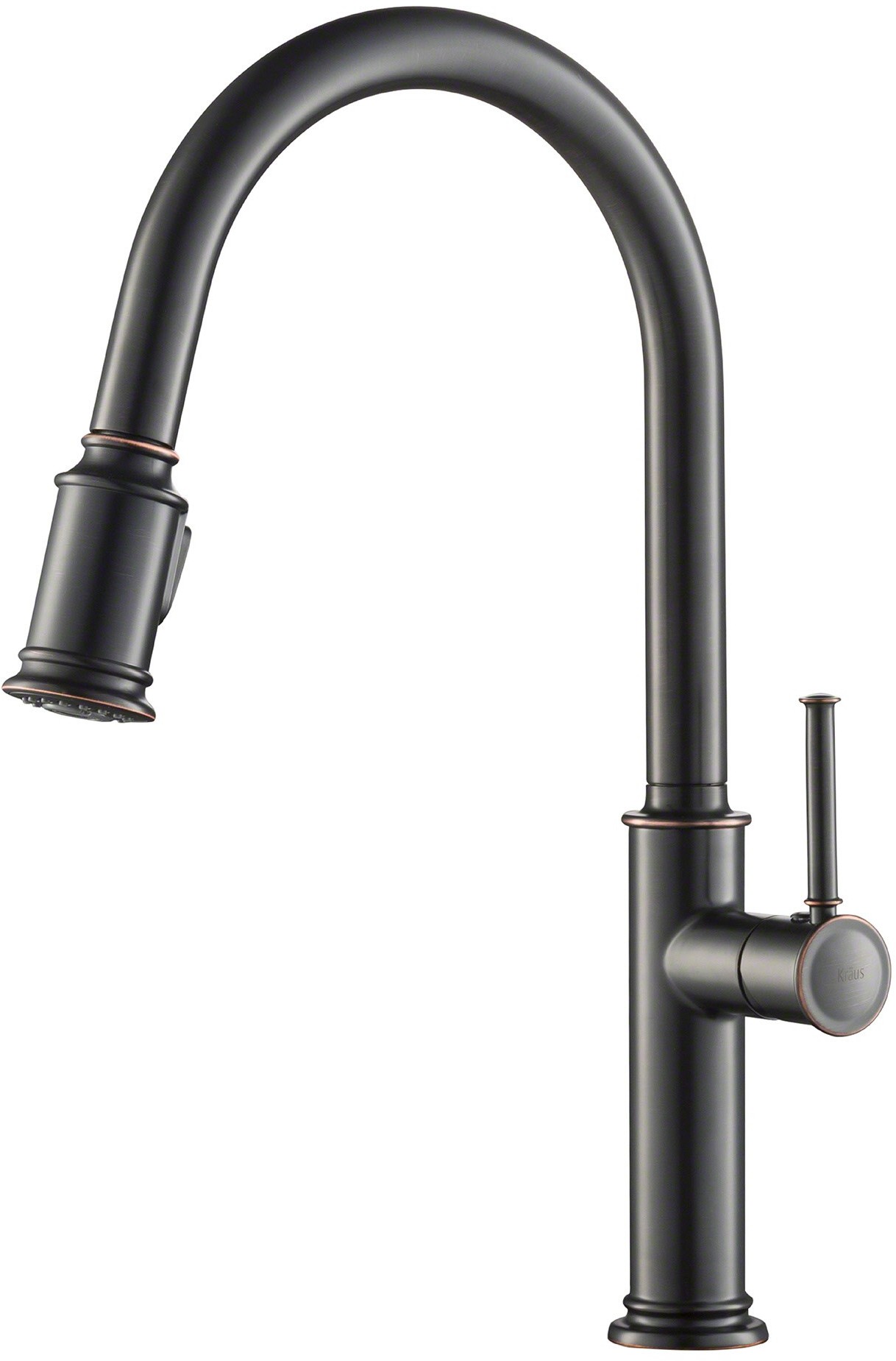 Kraus KPF-1680ORB Single Handle Pull Down Kitchen Faucet with Dual Function Sprayhead, Oil Rubbed Bronze