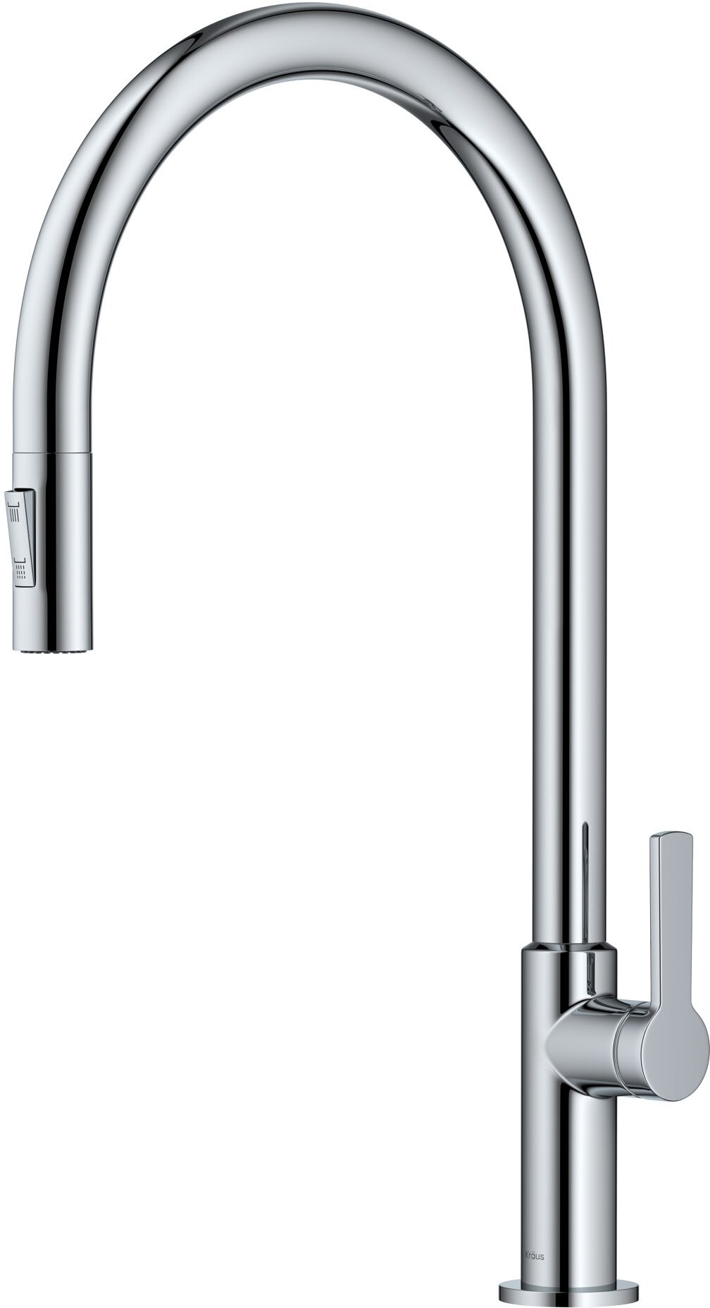 Kraus KPF-2821MBSFSB Oletto High-Arc Single Handle Pull-Down Kitchen Faucet, Matte Black & Spot Free Black Stainless Steel