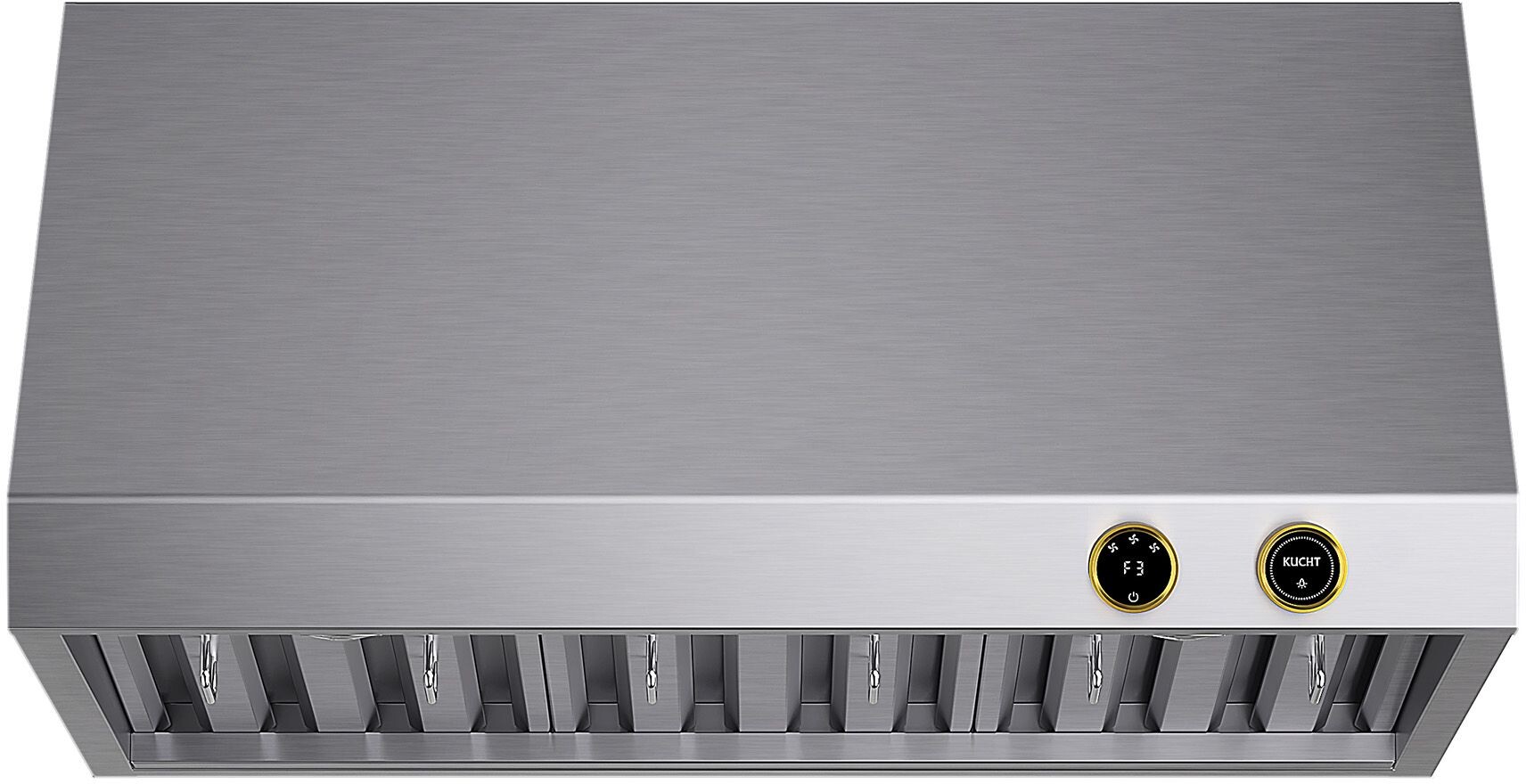 Kucht KRH360GL 36 inch Under Cabinet Range Hood with 900 CFM, Digital Dial Touch-Screen Controls, Stainless Steel Baffle Filters and LED Lighting in Stainless Steel (Gold)