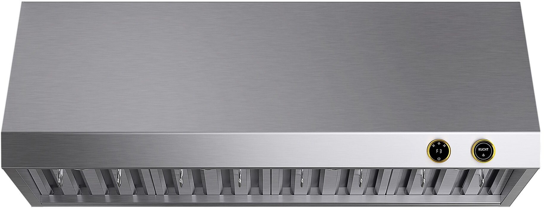 Kucht KRH480GL 48 inch Under Cabinet Range Hood with 1200 CFM, Digital Dial Touch-Screen Controls, Stainless Steel Baffle Filters and LED Lighting in Stainless Steel (Gold)