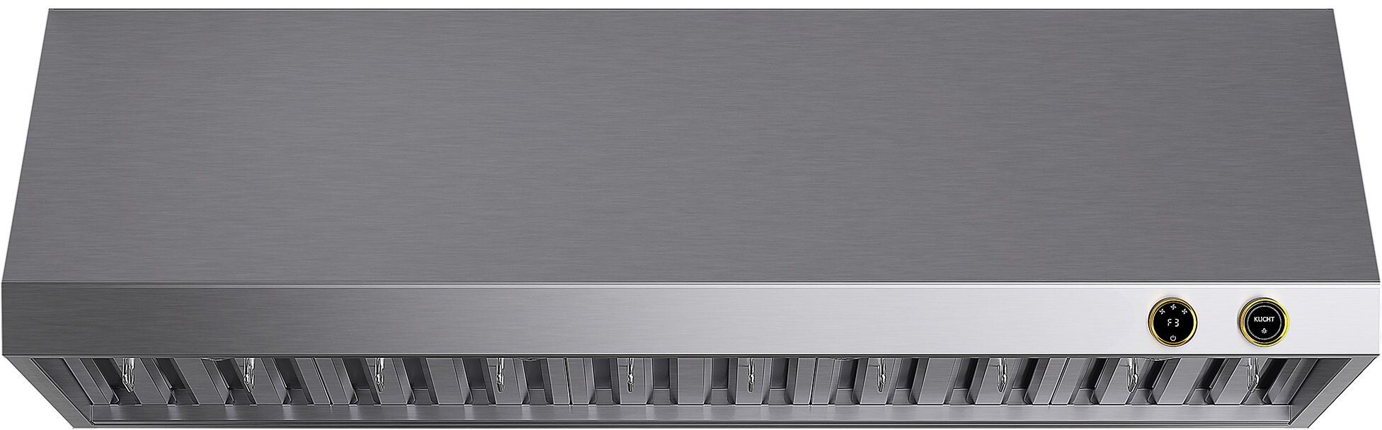 Kucht KRH600GL 60 inch Under Cabinet Range Hood with 1200 CFM, Digital Dial Touch-Screen Controls, Stainless Steel Baffle Filters and LED Lighting in Stainless Steel (Gold)