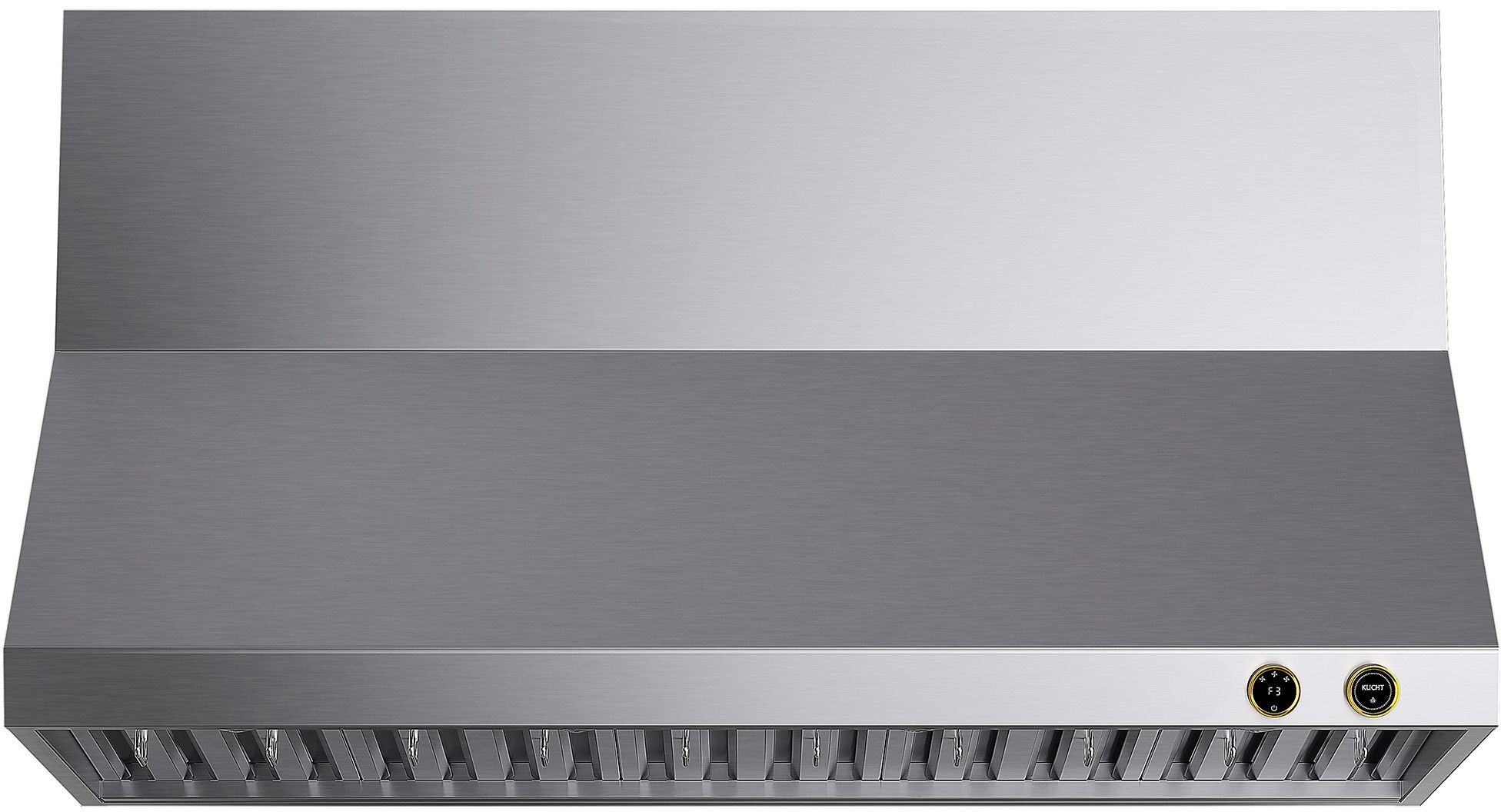 Kucht KRH600GLC 60 inch Wall Mount Range Hood with 1200 CFM, Digital Dial Touch-Screen Controls, Stainless Steel Baffle Filters and LED Lighting in Stainless Steel (Gold)