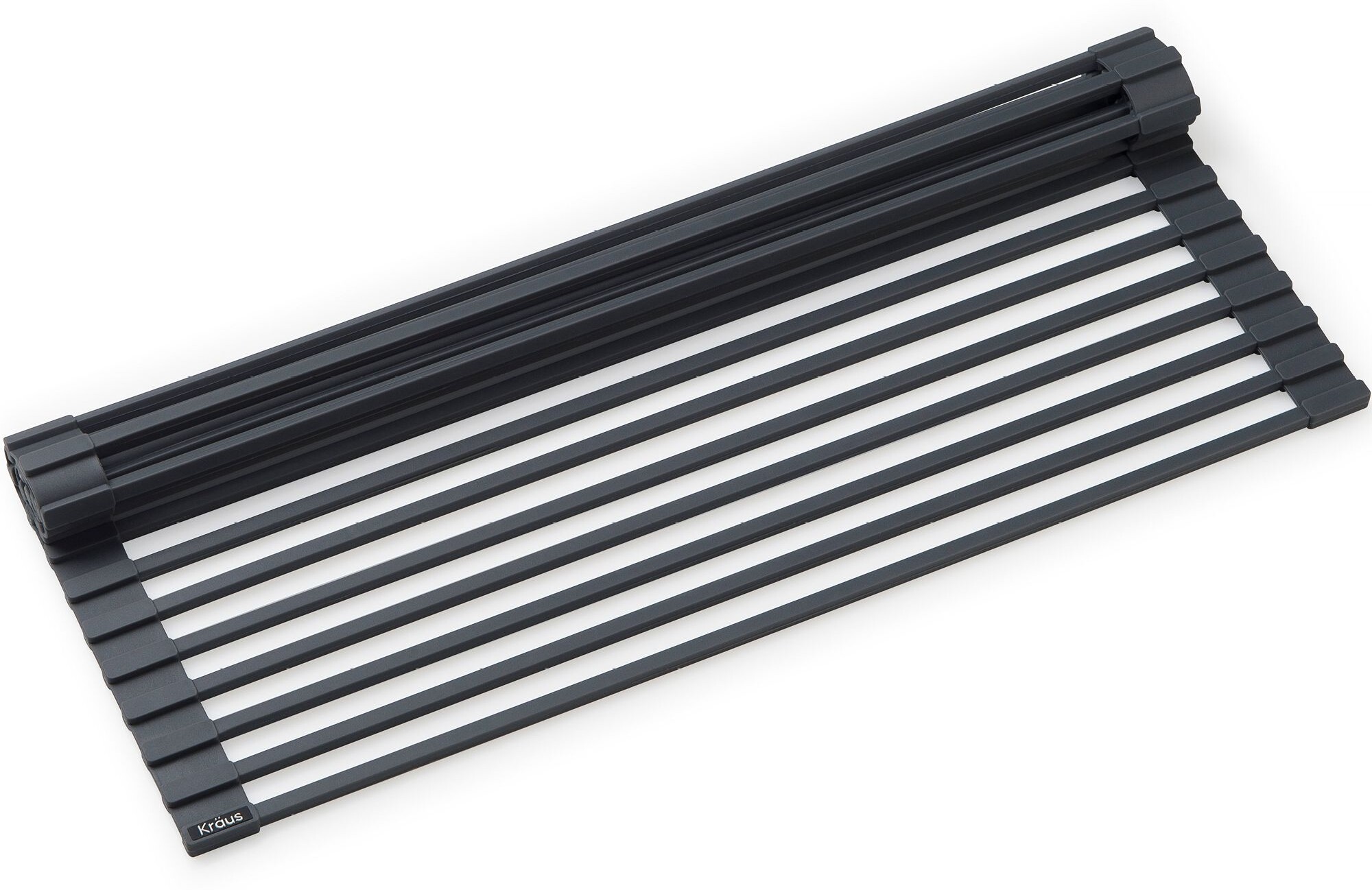 Kraus KRM-11DG Multipurpose Over Sink Roll-Up Dish Drying Rack - Dark Grey