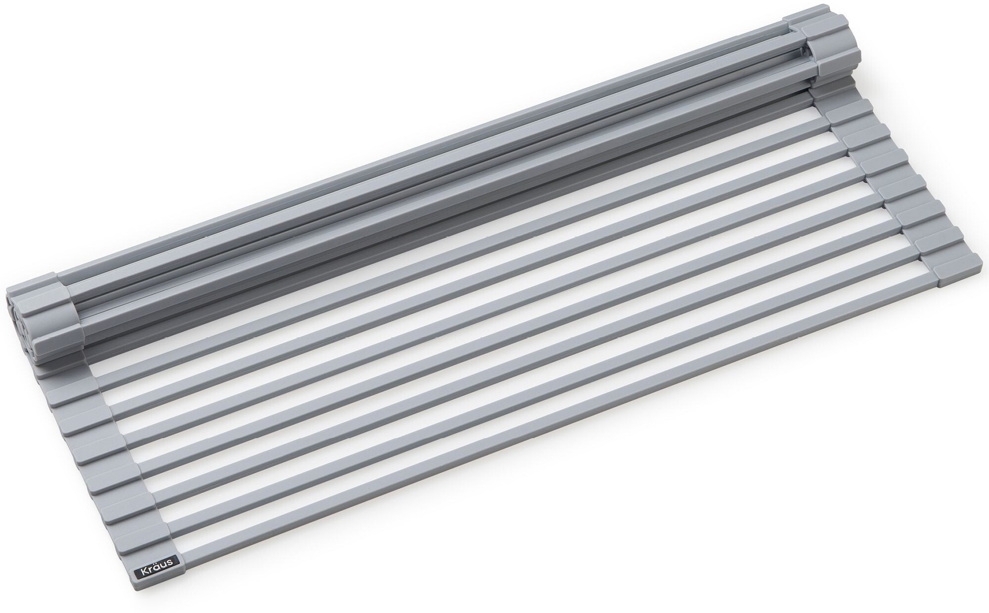 Kraus KRM-11LG Multipurpose Over Sink Roll-Up Dish Drying Rack - Light Grey