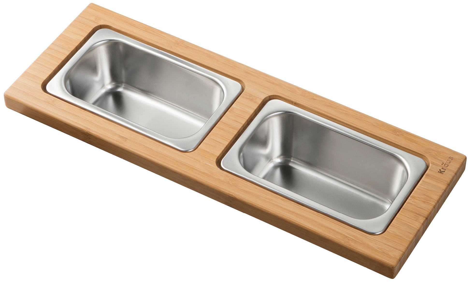 Kraus KSC-1001BB 16.75 x 6 in. Workstation Kitchen Sink Serving Board Set with Rectangular Stainless Steel Bowls