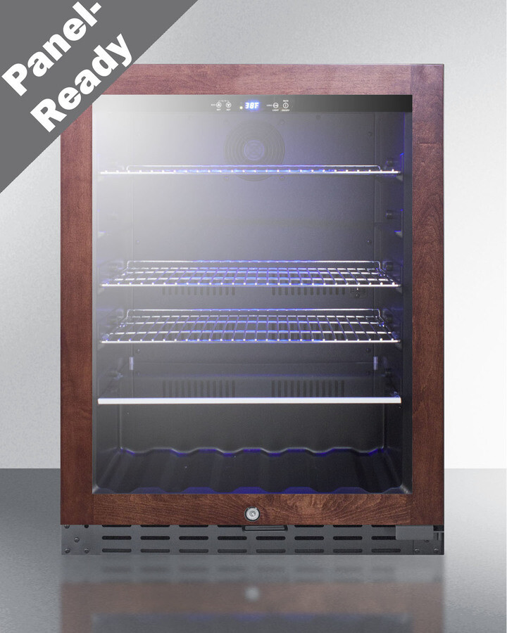 Summit ALBV2466PNR 24 inch Built-In/Freestanding Beverage Center with 4.2 cu. ft. Capacity, ADA Compliant, Factory Installed Lock and 4 Adjustable Shelves in Panel Ready