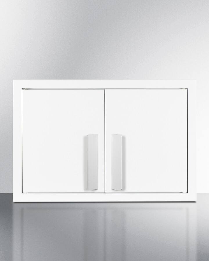 Summit CAB1812WHITE 18 inch Wall Cabinet with Powder-Coated Metal Construction, Interior Shelving and French Door Design (White)