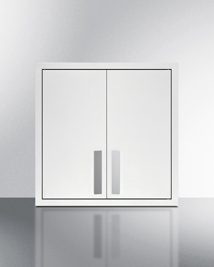 Summit CAB1818WHITE 18 inch Wall Cabinet with Powder-Coated Metal Construction, Interior Shelving and French Door Design (White)