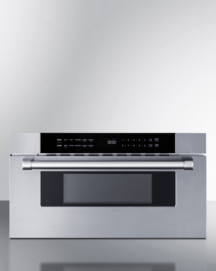 Summit MDR30SS 30 inch Drawer Microwave with 1.2 cu. ft. Capacity, 1000 Watt Microwave Power, ADA Compliant and Sensor Cook Function, in Stainless Steel