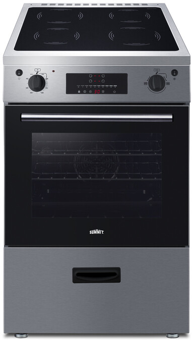 Summit REN24SS7 24 inch Freestanding Induction Range with 4 Elements, 2.66 cu. ft. Oven Capacity, Convection, ENERGY STAR Certified and Residual Heat Indicator (Stainless Steel)