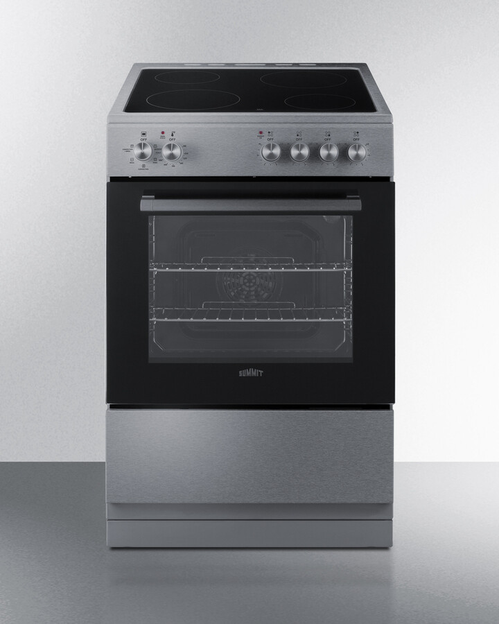 Summit REXT24SS 24 inch Wide Electric Range with Removable Backguard, 4 Elements, 2.44 cu. ft. Oven Capacity, Hot Surface Indicator, ADA Compliant  (Stainless Steel)