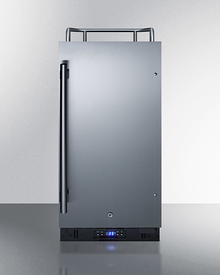 Summit SBC15NKCSS 15 Kegerator Commercial Beer Dispenser w/ 1 Keg Capacity - No Tap Kit, Stainless, 115v, Silver