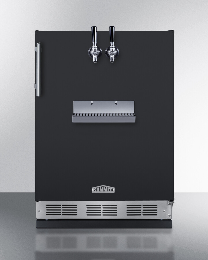 Summit SBC58BFRTPCF 24" Wide Front Tap Built-In Cold Brew Coffee Kegerator - Commercial Grade, Twin Taps, Nitrogen Tank, Perfectly Chilled Coffee
