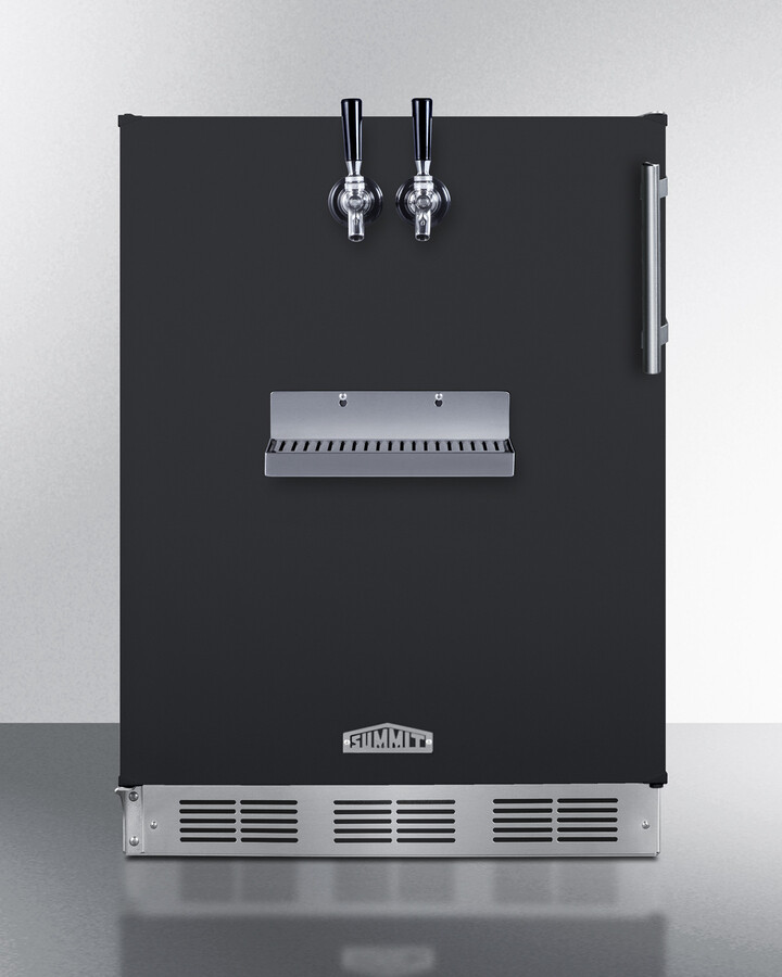 Summit SBC58BFRTPADALHD 24 Front Tap Kegerator Commercial Beer Dispenser w/ 2 Keg Capacity - Black, 115v