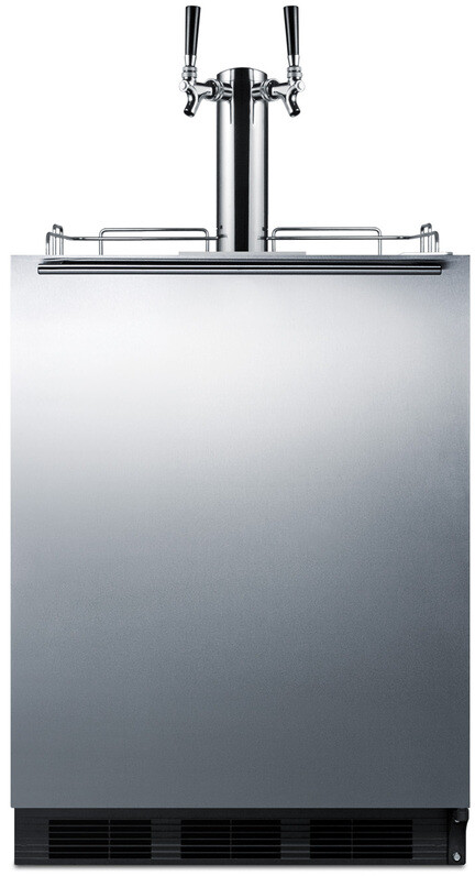 Summit SBC58BLBIADATWINCFB 24" Wide Built-In Beer ; Coffee Kegerator, Ada Compliant, European Made, Stainless Steel Door, Dual Tap Kit Included