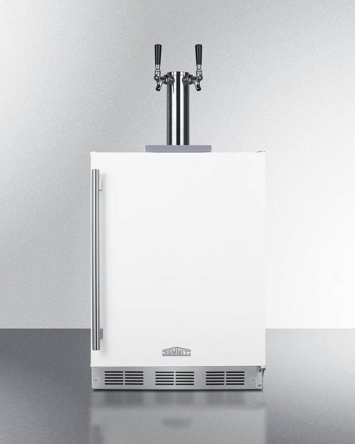Summit SBC58WHBIADA 24" Wide Built-In Kegerator, Ada Compliant - Commercial Beer Dispenser, Stainless Steel Kickplate, Dual Tap Kit, Automatic Defrost