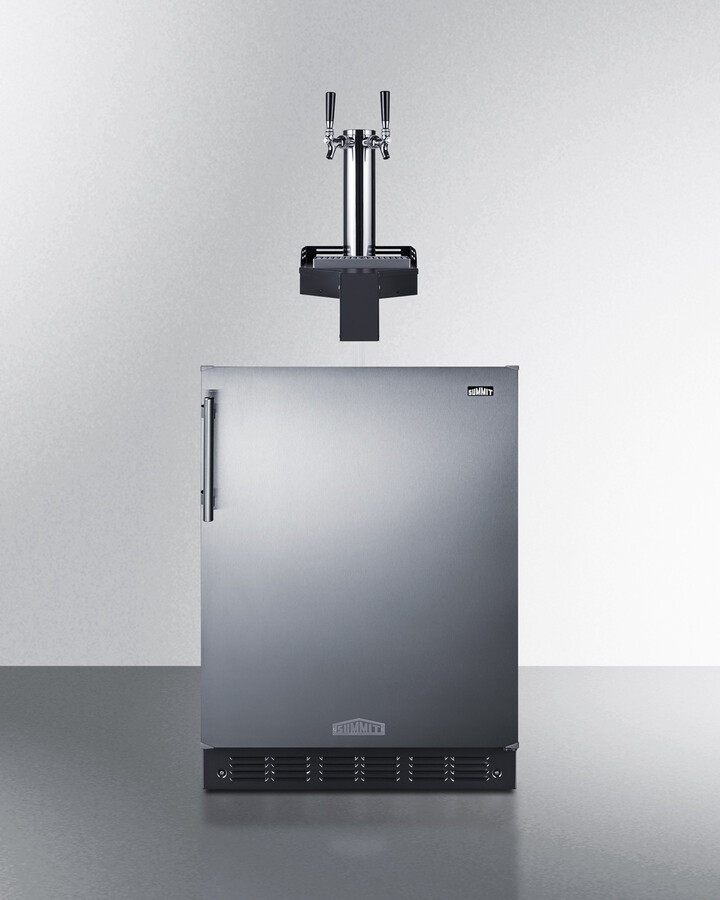 Summit SBC7BRSFLTWCFADA 24 inch Built-In Floating Tap Cold Brew Kegerator with 5.8 cu. ft. Capacity, Dual Tap System and Automatic Defrost in Stainless Steel (Right Hinge)
