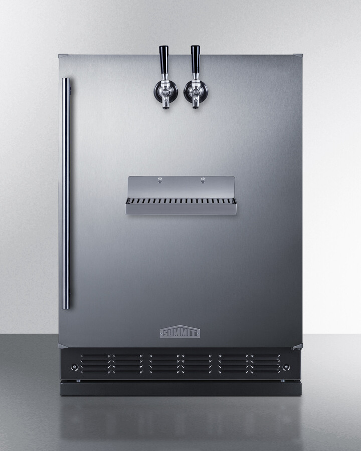 Summit SBC7BRSFRTPCF 24 inch Built-In/Freestanding Front Tap Cold Brew Coffee Kegerator with 5.3 cu. ft. Capacity, Dual Tap System and Automatic Defrost in Stainless Steel (Right Hinge)