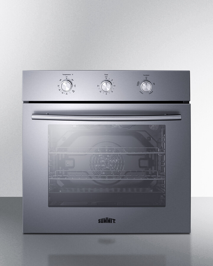 Summit SGW244SSLP 24 inch Single Wall Gas Oven with 2.3 cu. ft. Capacity, Convection, Enamel Interior, Electronic Spark Ignition (Stainless Steel, Liquid Propane)