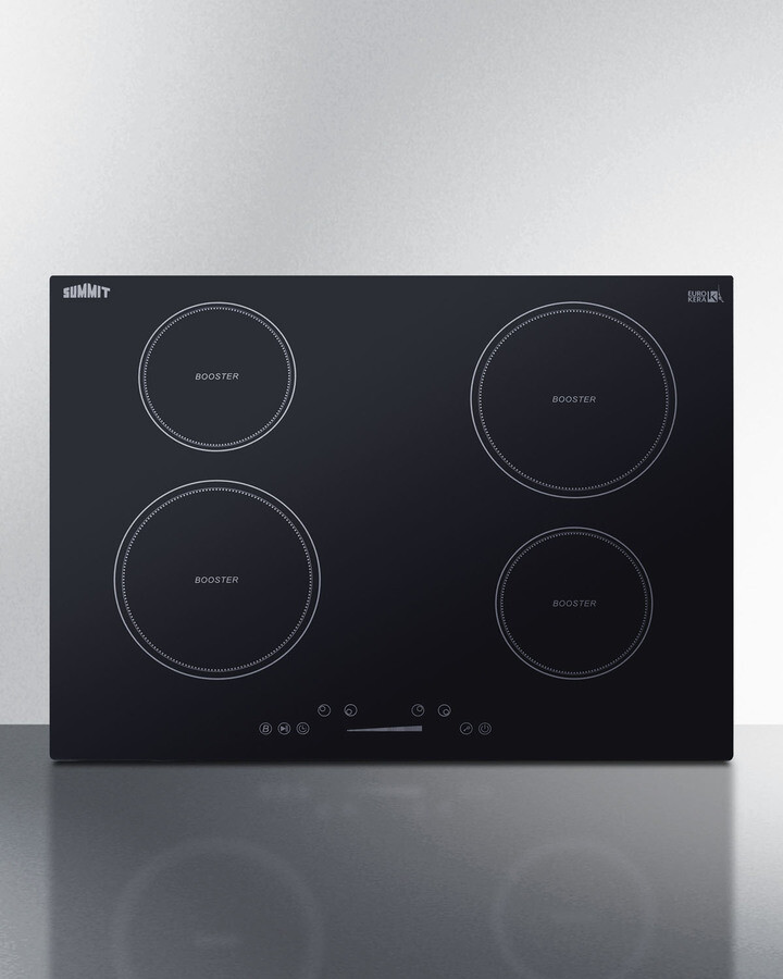Summit SINC4B301B 30 inch Induction Cooktop with 4 Elements, EuroKera Glass Surface, Timer Function, Child Lock and ADA Compliant (Black)